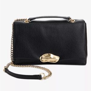 NEW! INC INTERNATIONAL CONCEPTS Black Ajae Flap Sculpt Shoulder Bag NWT!